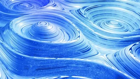 Abstract liquid background with wavy sparkling pattern on shiny glossy surface Illustrazione stock