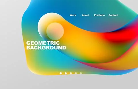 Abstract liquid background for your landing page design. Web page for website or Stock Illustration