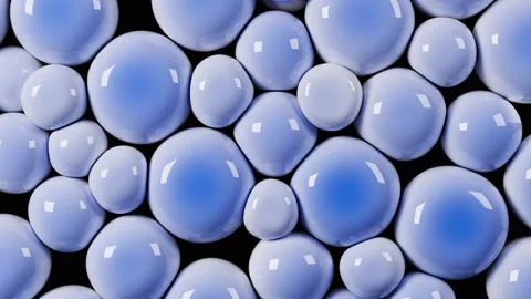 Abstract liquid balls animation. Blue bubbles on black background, soft shapes Vídeos de archivo 278623404