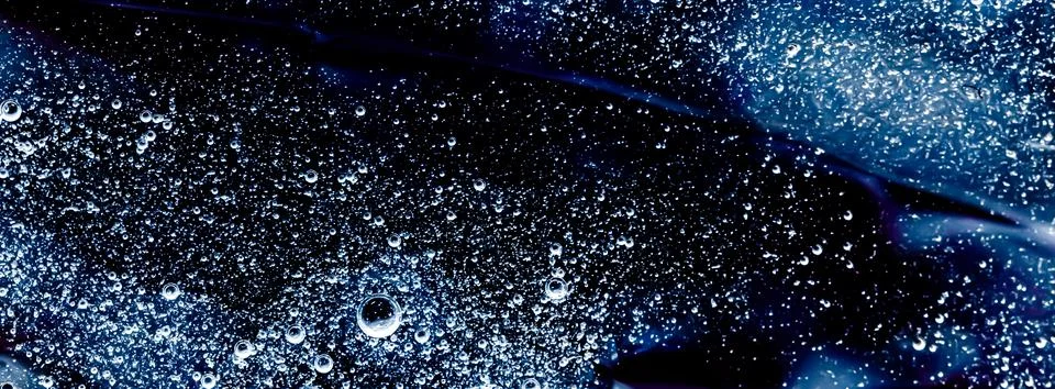Abstract liquid banner background, paint splash, swirl pattern and water drops Stock Photos