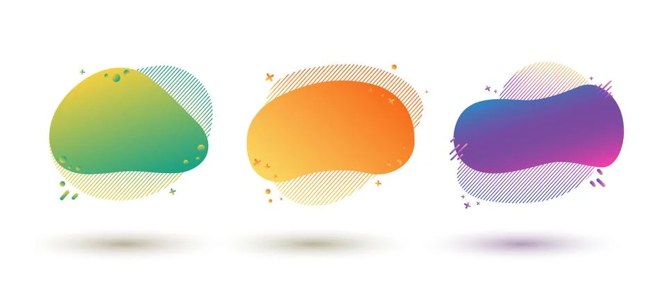 Abstract liquid banner with gradient. Dynamical geometric forms, shapes Stock Illustration