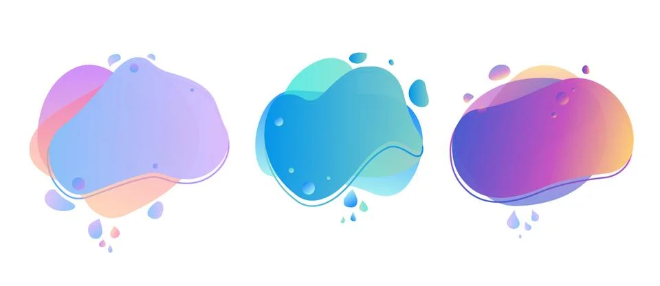 Abstract liquid banner with gradient. Dynamical geometric forms, shapes Stock Illustration