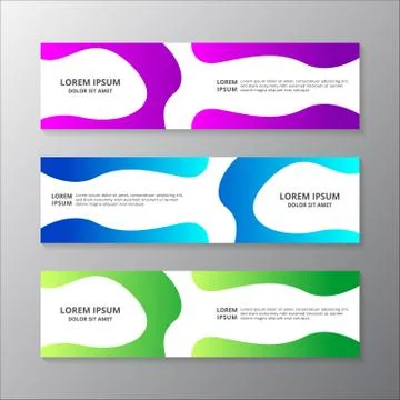 Abstract Liquid Banner Template, gradient color, modern layout web header, fo Stock Illustration