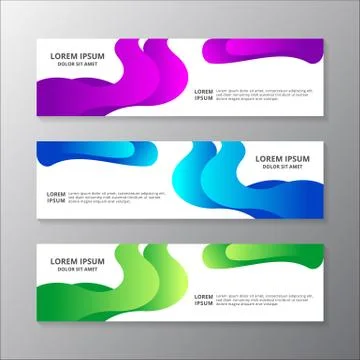 Abstract Liquid Banner Template, gradient color, modern layout web header, fo Stock Illustration