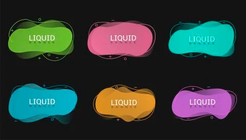 Abstract liquid banners Stock Illustration