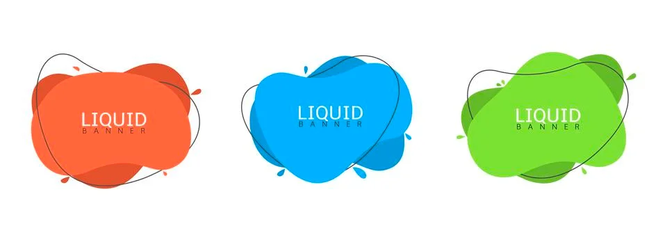 Abstract liquid banners Stock Illustration