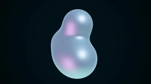 Abstract liquid blob morphing with iridescent glow on black background for .. Stock Footage 345731324