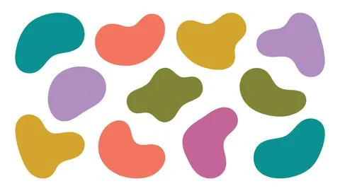 Abstract liquid blobs set. vector graphic elements with organic rounded sha.. 库存插图