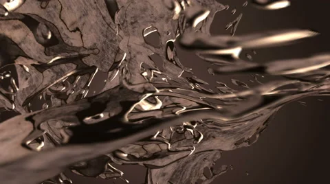 Abstract Liquid Bronze Loop Stock Footage 53505414