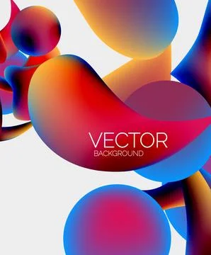 Abstract liquid bubble background. Liquid gradients Stock Illustration