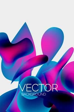 Abstract liquid bubble background. Liquid gradients Stock Illustration