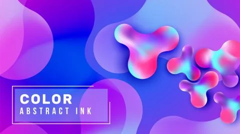 Abstract liquid bubble gradient vector background Stock Illustration