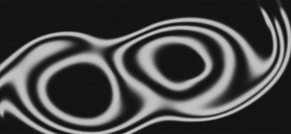 Abstract Liquid Chrome Wave Background with Grainy Texture - Modern Monochr.. Stock Illustration