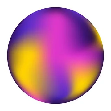 Abstract liquid circle, floating drop of paint with gradient. Liquid element. Illustrazione stock
