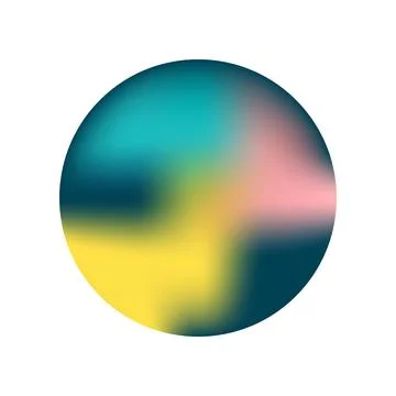 Abstract liquid circle, floating drop of paint with gradient. Liquid element. Stock Illustration