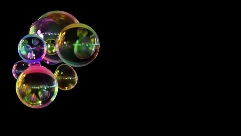 Abstract liquid circles on a background of multi color with spacing. Stock Illustration