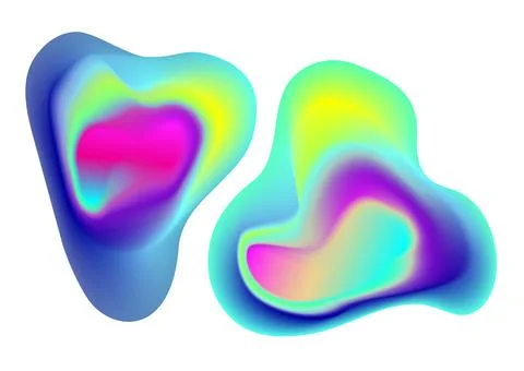 Abstract liquid color gradient waves. Fluid freeform colorful shapes. Blur co Stock Illustration