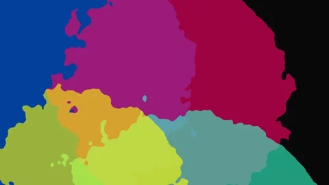 Abstract liquid color shapes shift and blend dynamically across Stock-Footage 346862472