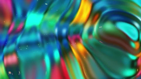 Abstract liquid colorful background, metallic undulating liquid reflecting Stock Footage 246565658