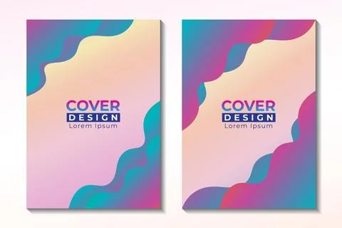 Abstract Liquid Cover Design Template with Editable Text Style. Neon Multic.. Stock Illustration