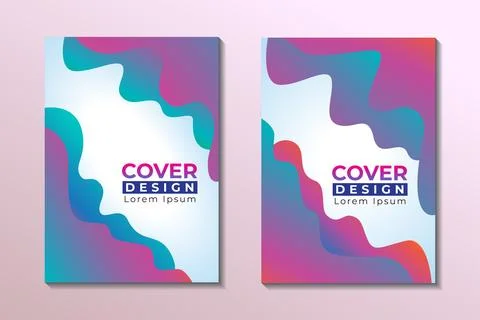 Abstract Liquid Cover Design Template with Editable Text Style. Vibrant Mul.. Stock-Illustration
