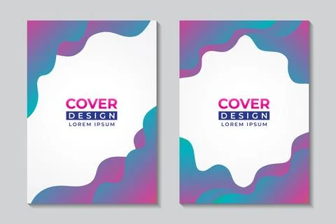 Abstract Liquid Cover Design Template with Editable Text Style. Vibrant Mul.. Stock-Illustration