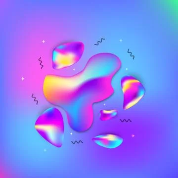 Abstract liquid cover. Template for background. Holographic elements. Vector  Illustrazione stock