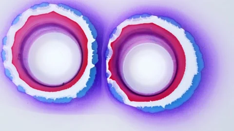 Abstract liquid effect. The white balls grow and spread on a white background in Stock Footage 166681043