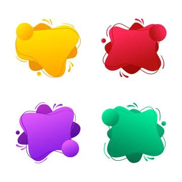 Abstract liquid flat color set for banner and poster Stock Illustration