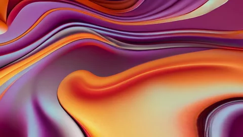 Abstract Liquid Flow with Vivid Orange and Deep Purple Tones, 스톡 동영상 303564578