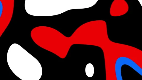 Abstract Liquid Flowing Shapes Organic Forms Red Blue Black White Dynamic Stock Footage 339699312