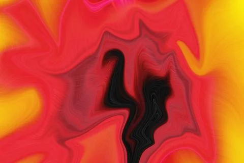 Abstract liquid fluid background with flowing vibrant red orange Stock Illustration
