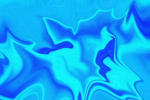Abstract liquid fluid background with flowing swirls of vibrant blue Stock Illustration
