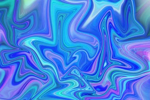 Abstract liquid fluid background with vibrant blue and purple marble swirls Stock Illustration