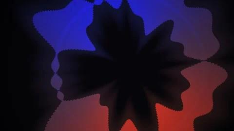 Abstract liquid fluid morphing flower pattern with vibrant neon red and blu.. Stock Footage 346345637