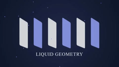 Abstract Liquid Geometry Waves on Dark Blue Background for Futuristic Tech .. Stock Footage 337656128