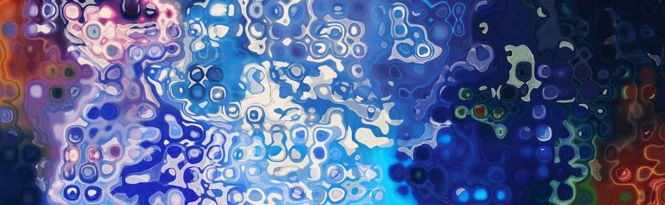 Abstract liquid glass texture background with blue gradient flowing organic.. 库存插图