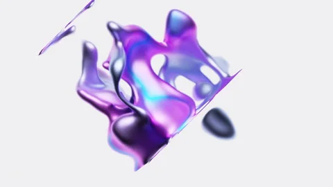 Abstract liquid glass tile cluster rotates with shifting gradients Stock Footage 325793872