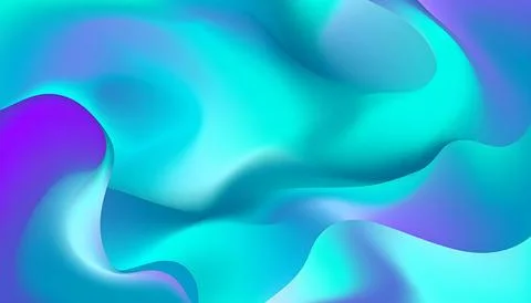 Abstract liquid gradient background with smooth flowing teal and violet col.. 스톡 일러스트