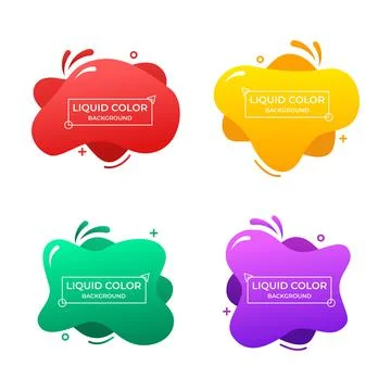 Abstract liquid with gradient color set for background template Stock Illustration