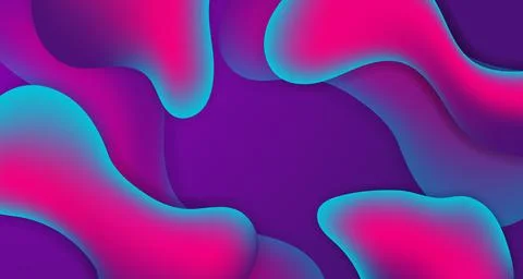 Abstract liquid gradient dynamic purple and blue color liquid shapes backgrou Stock Illustration