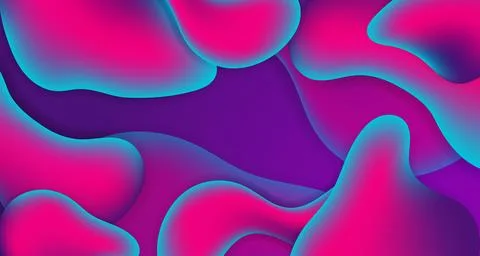 Abstract liquid gradient dynamic purple and blue color liquid shapes backgrou Stock Illustration