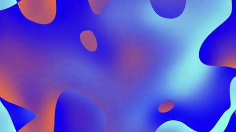 Abstract Liquid Gradient Motion Loop with Blue &amp; Orange Shapes Stock Footage 345236345