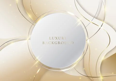 Abstract liquid gradient shapes golden wave lines and lighting effect Stock Illustration