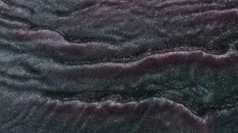Abstract liquid grunge background, metallic sparkling purple turquoise water Stock Footage 200786733