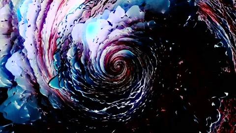 Abstract liquid hurricane rotating slowly, top view. Motion. Wave like swirling Stock Footage 158948139