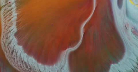 Abstract liquid macro colors moving in water creating sea waves effect. Stock Footage 136300715