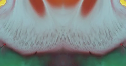 Abstract liquid macro colors moving symmetrically in water creating sea waves Stock Footage 136300917