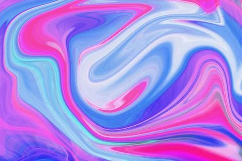 Abstract liquid marble art background with flowing swirls of vibrant neon Stock Illustration
