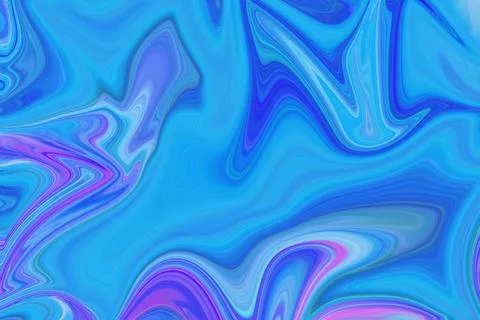 Abstract liquid marble art background with flowing swirls of blue and purple Stock Illustration